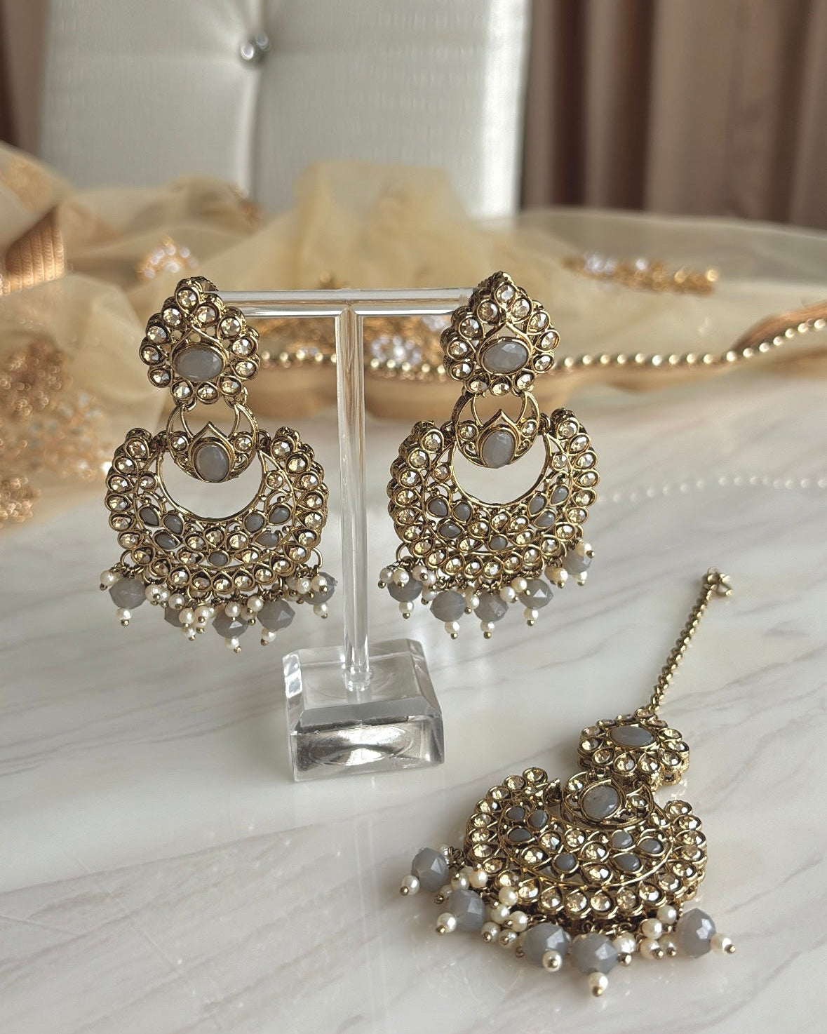 Kiri Necklace Set | Grey