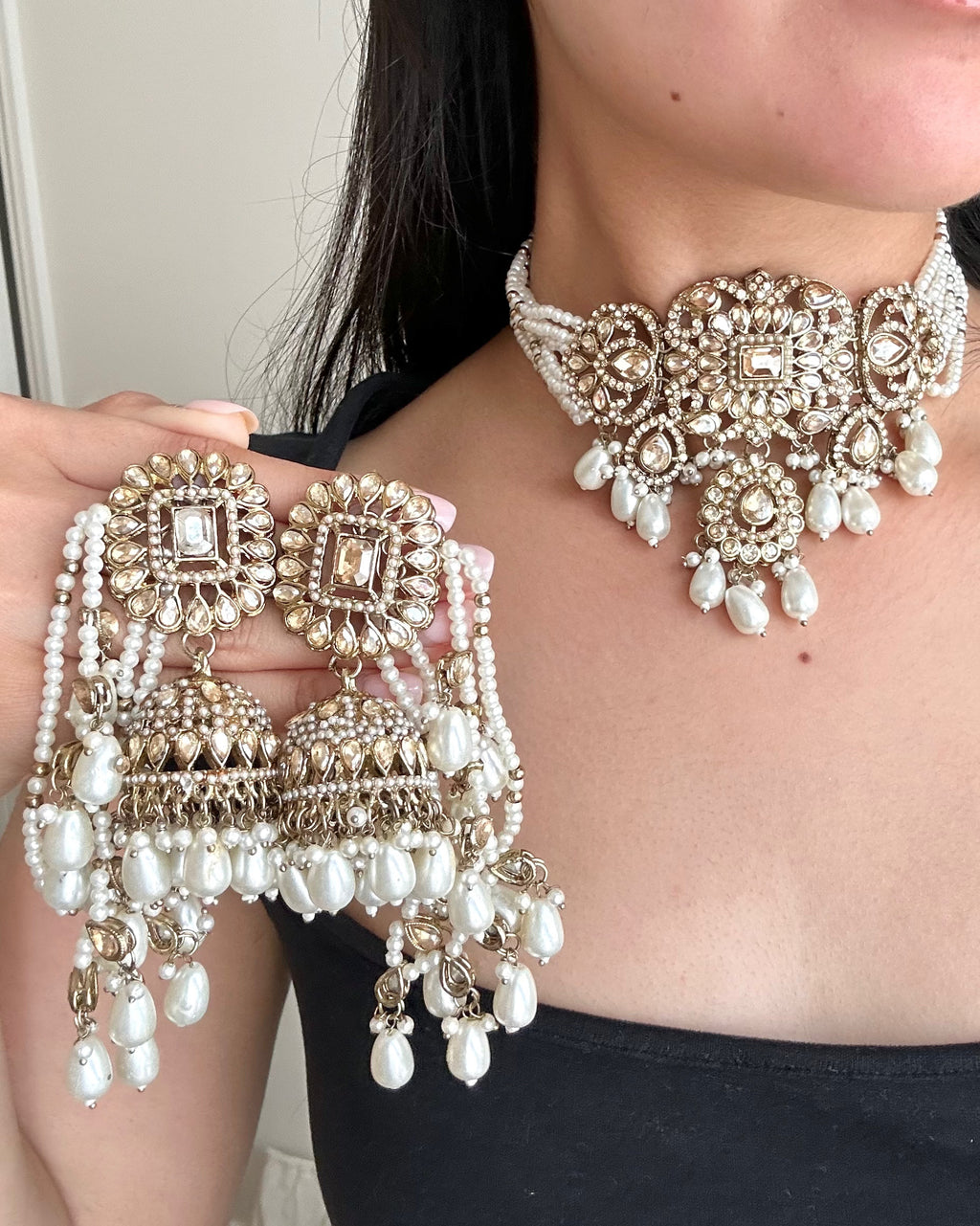 Iris Choker Set | White