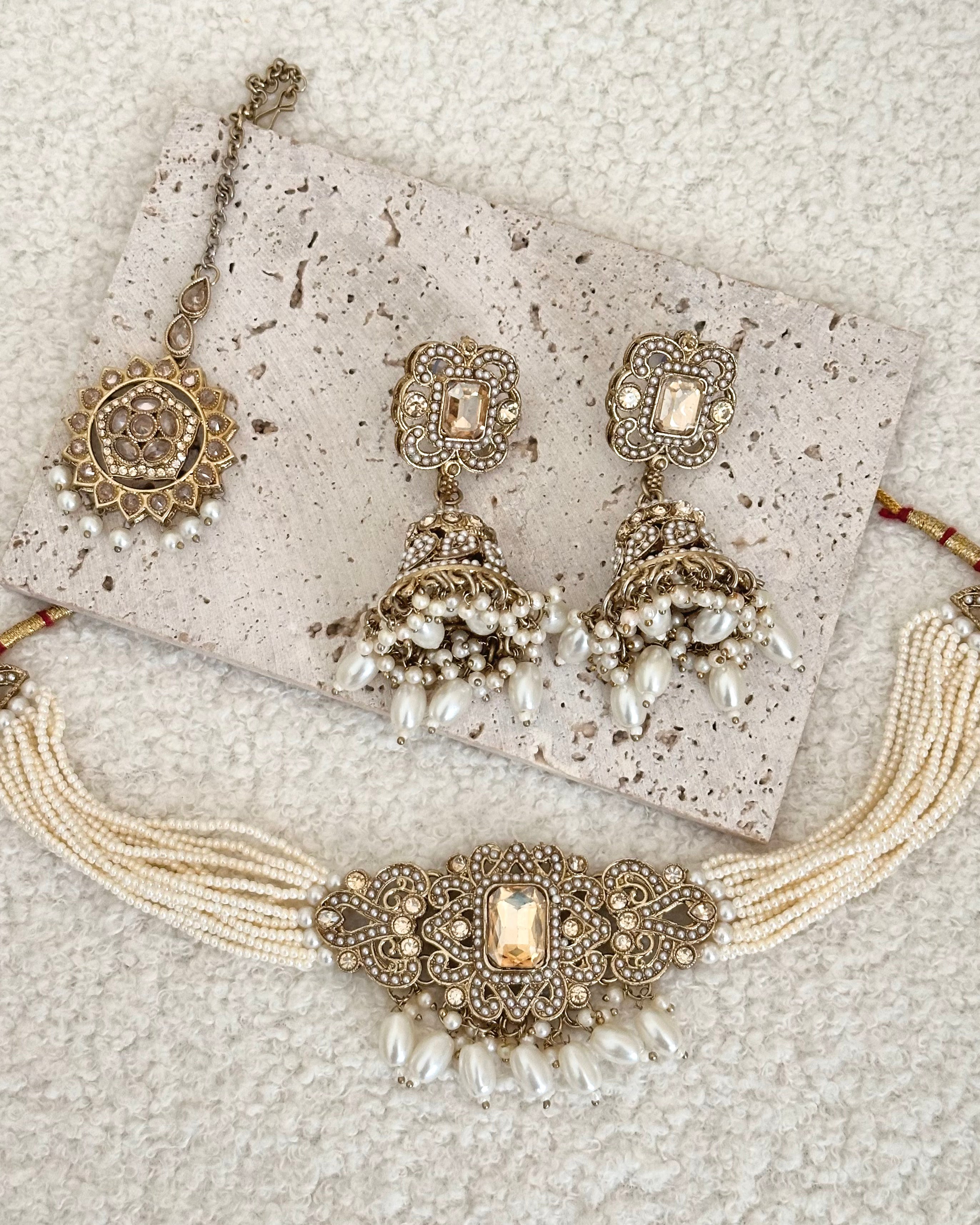 Amani Choker Set | White