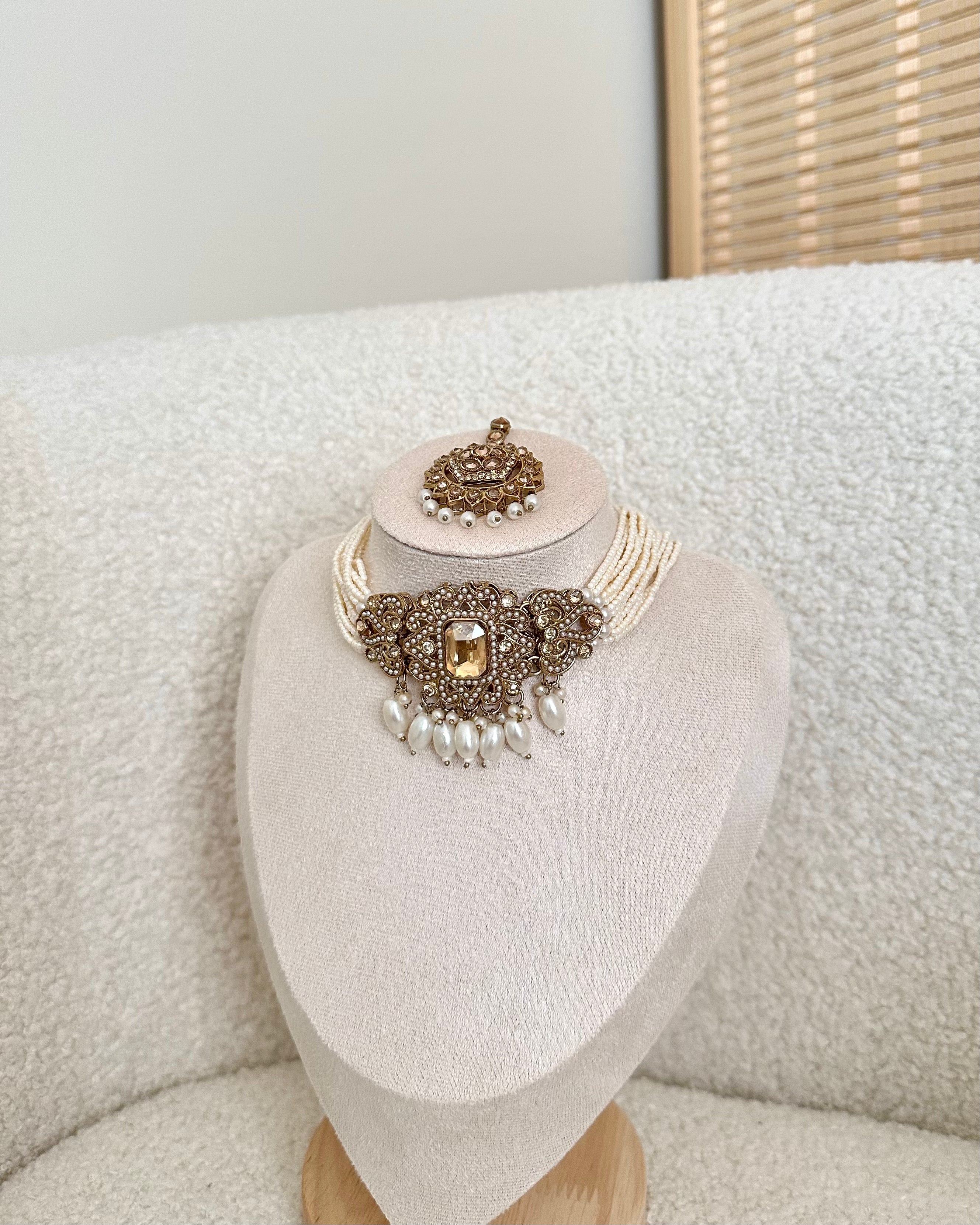 Amani Choker Set | White