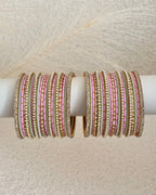 Nisha Bangle Set | Pink & Mint Green
