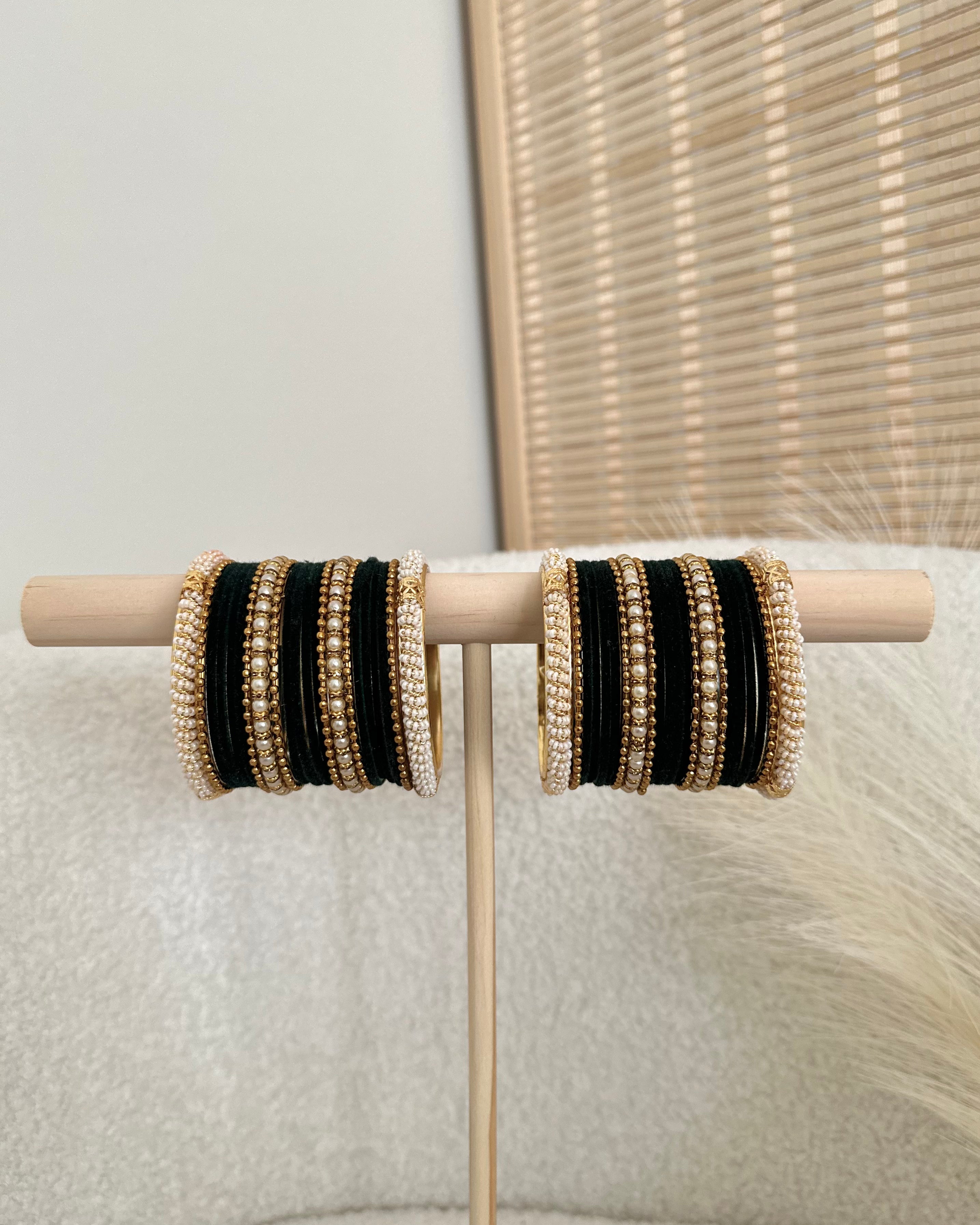 Aisha Bangles | Forest Green