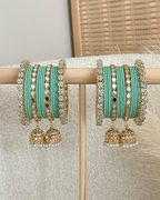 Dhami Bangles Set | Mint Green