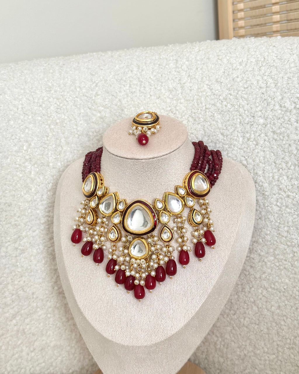 Ameera Choker Set | Maroon