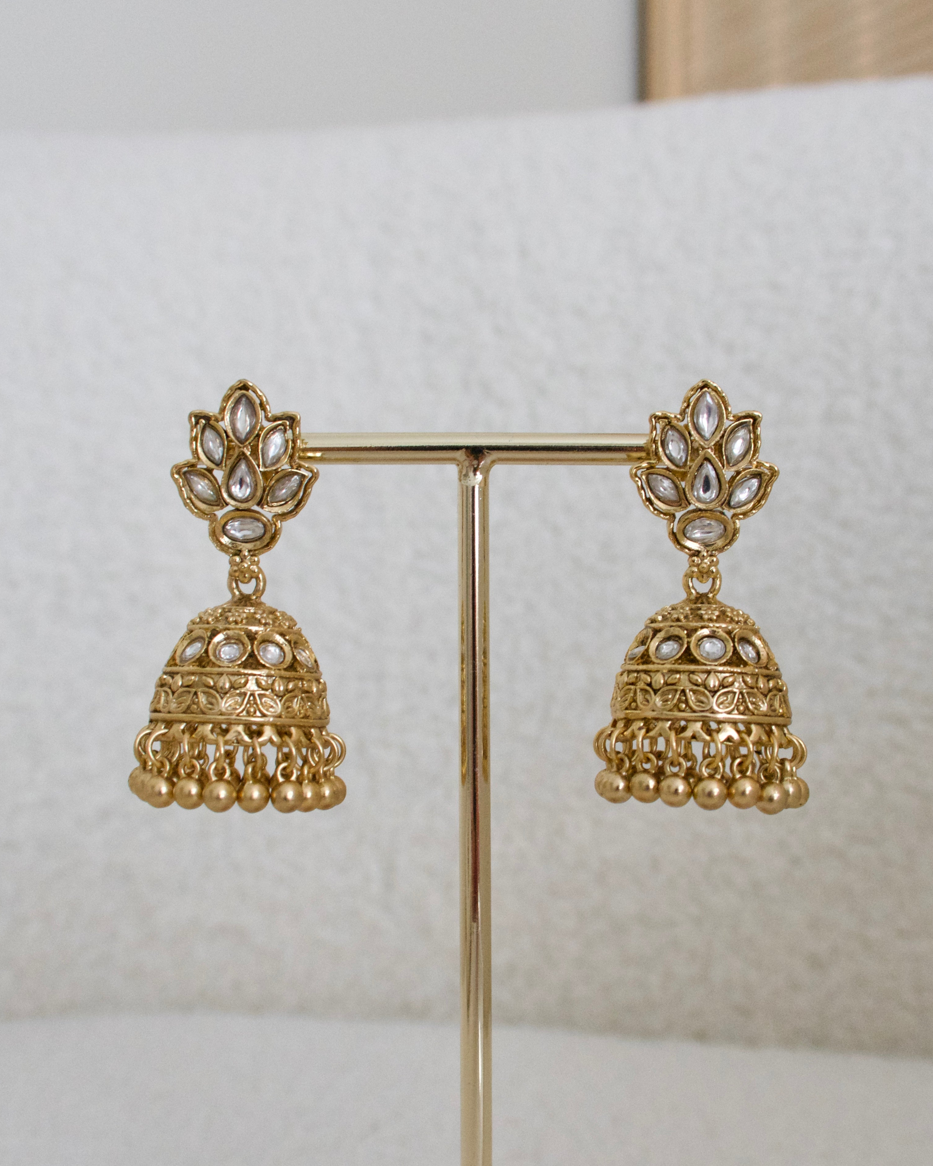 Antique Gold Plated Jhumkis