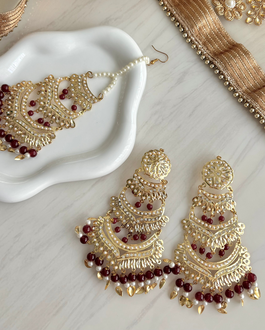 Meher Tikka Set | Maroon
