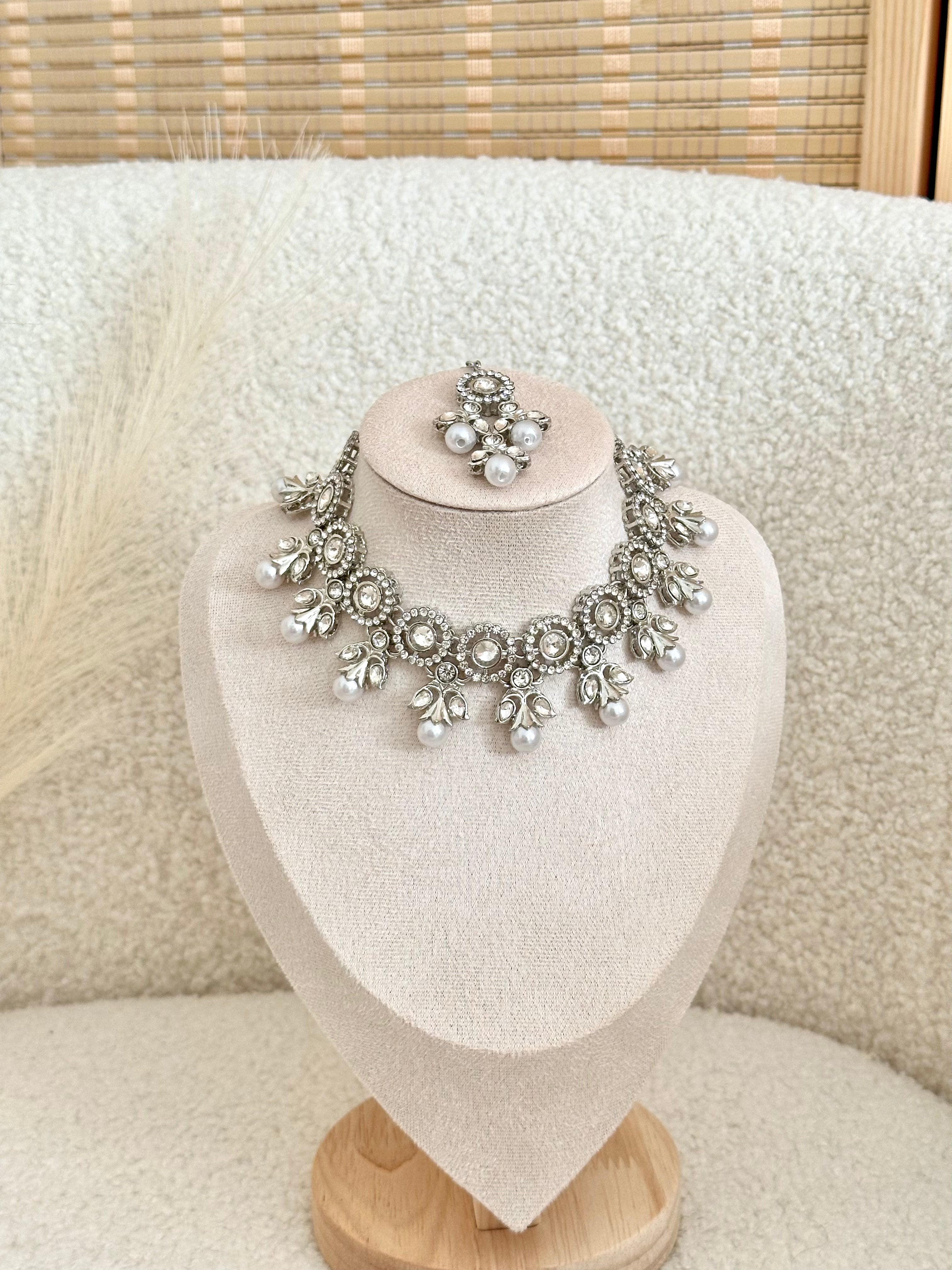 Sahar Necklace Set | Silver