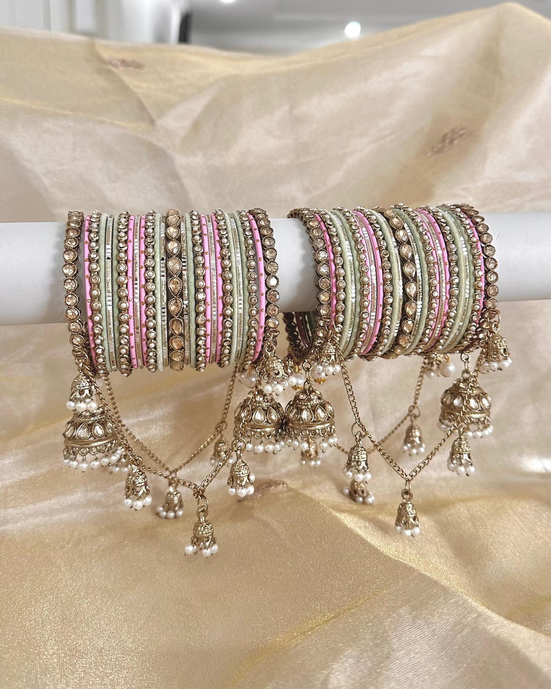 Inayat Bangles Set | Pink & Mint