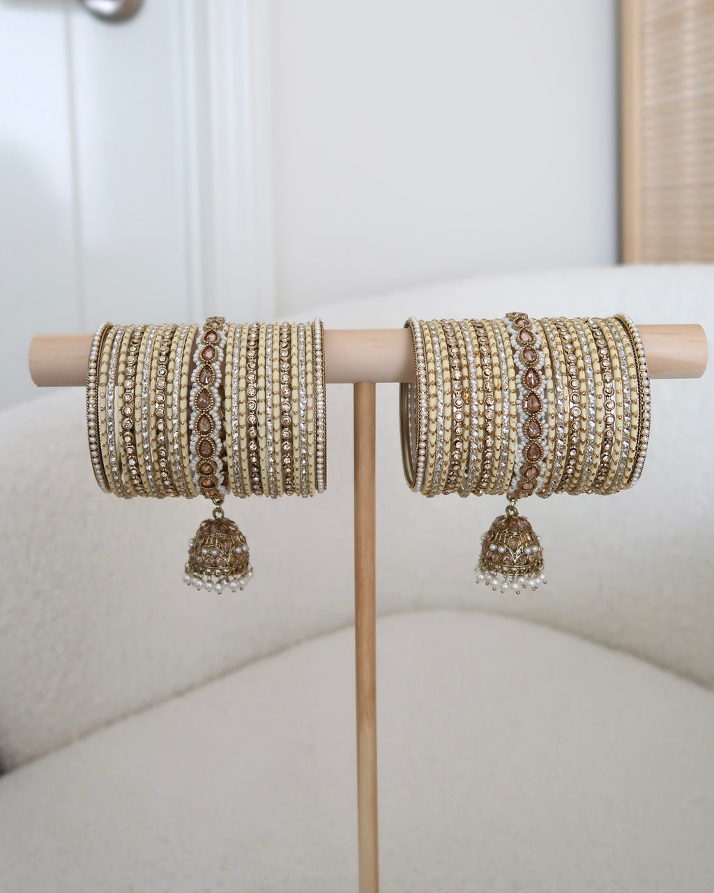 Nyra Bangles Set | Cream