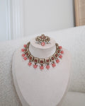 Samar Necklace Set | Peach