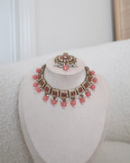 Samar Necklace Set | Peach