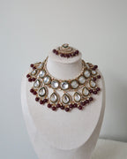 Meera Necklace Set | Maroon