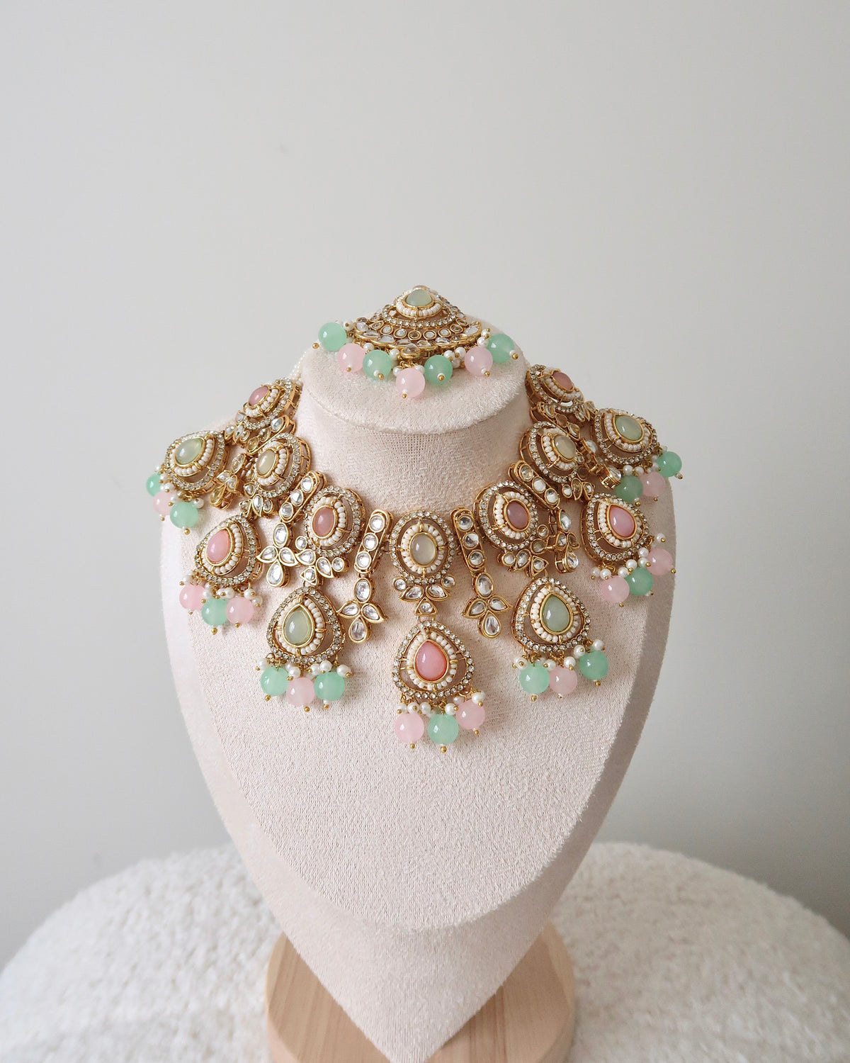 Aaliyah Necklace Set | Pink & Mint