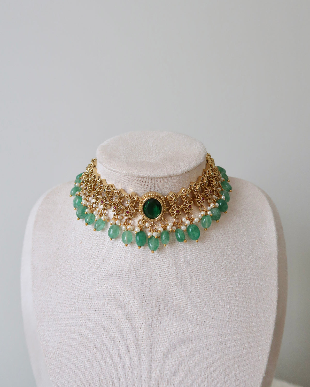 Saira Choker Set | Green