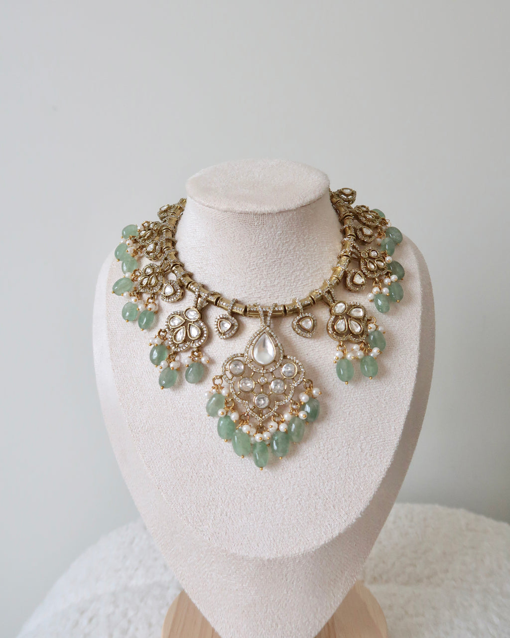 Esha Necklace Set | Mint Green