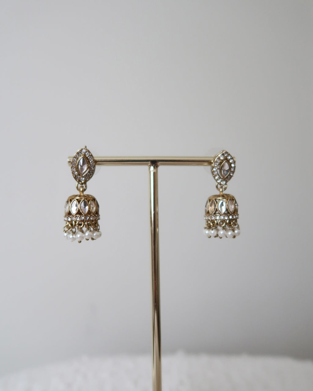 Afsana Jhumkis | White