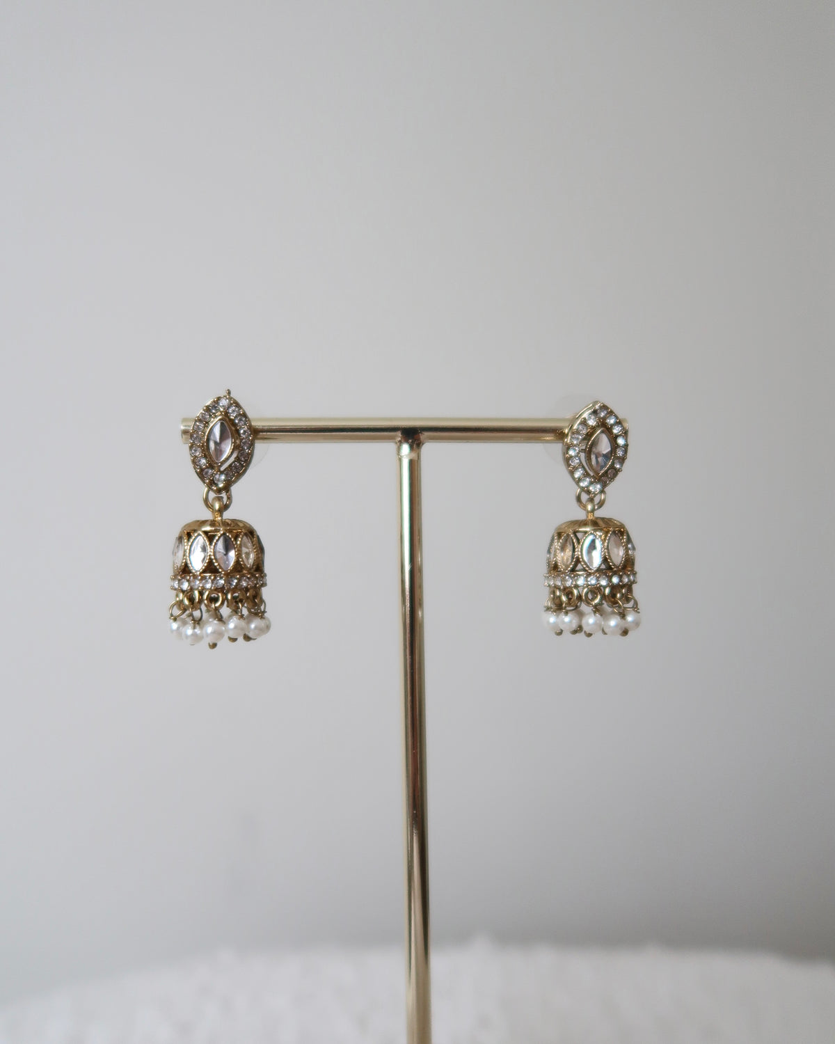 Afsana Jhumkis | White