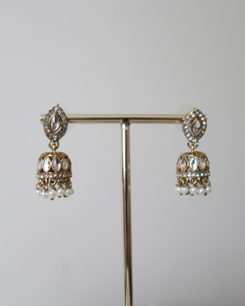 Afsana Jhumkis | White