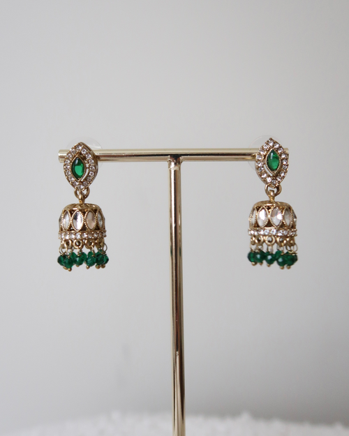 Afsana Jhumkis | Emerald Green