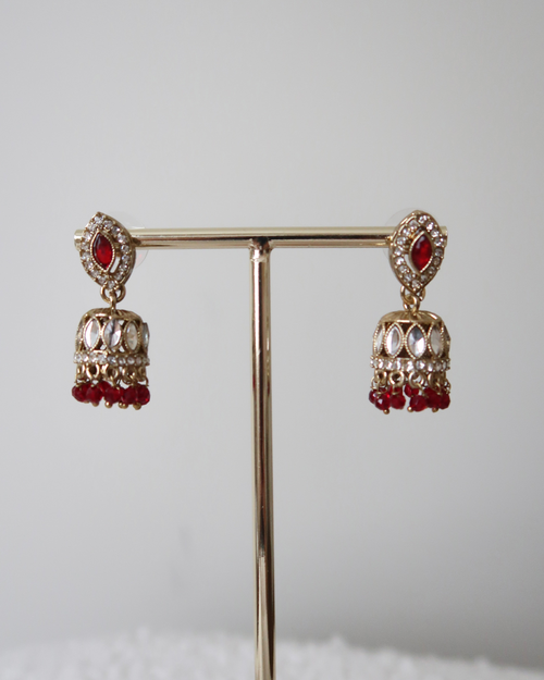 Afsana Jhumkis | Maroon