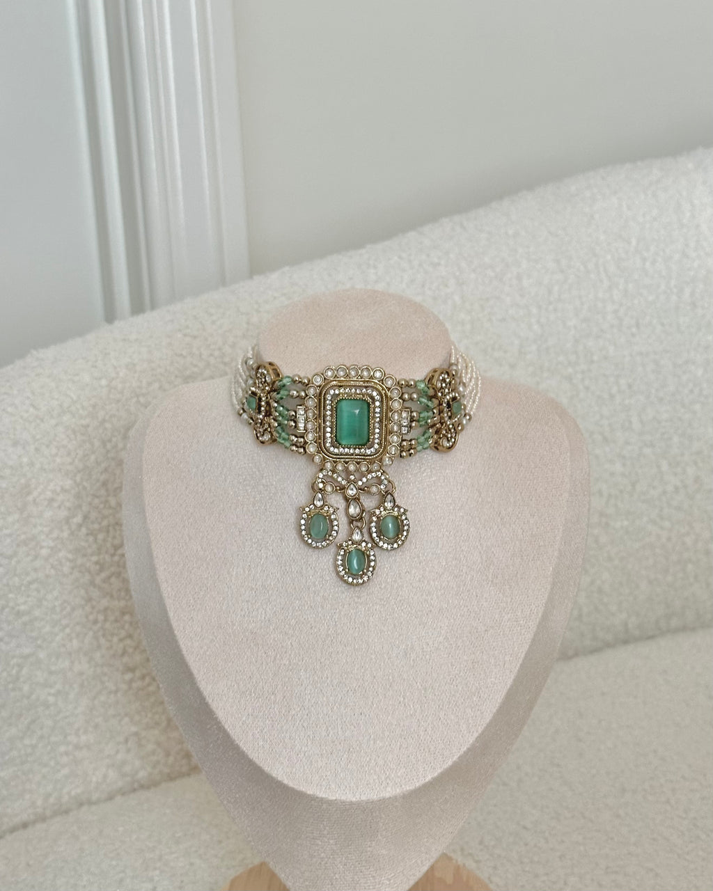 Aafiya Choker Set | Mint Green