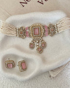 Aafiya Choker Set | Baby Pink