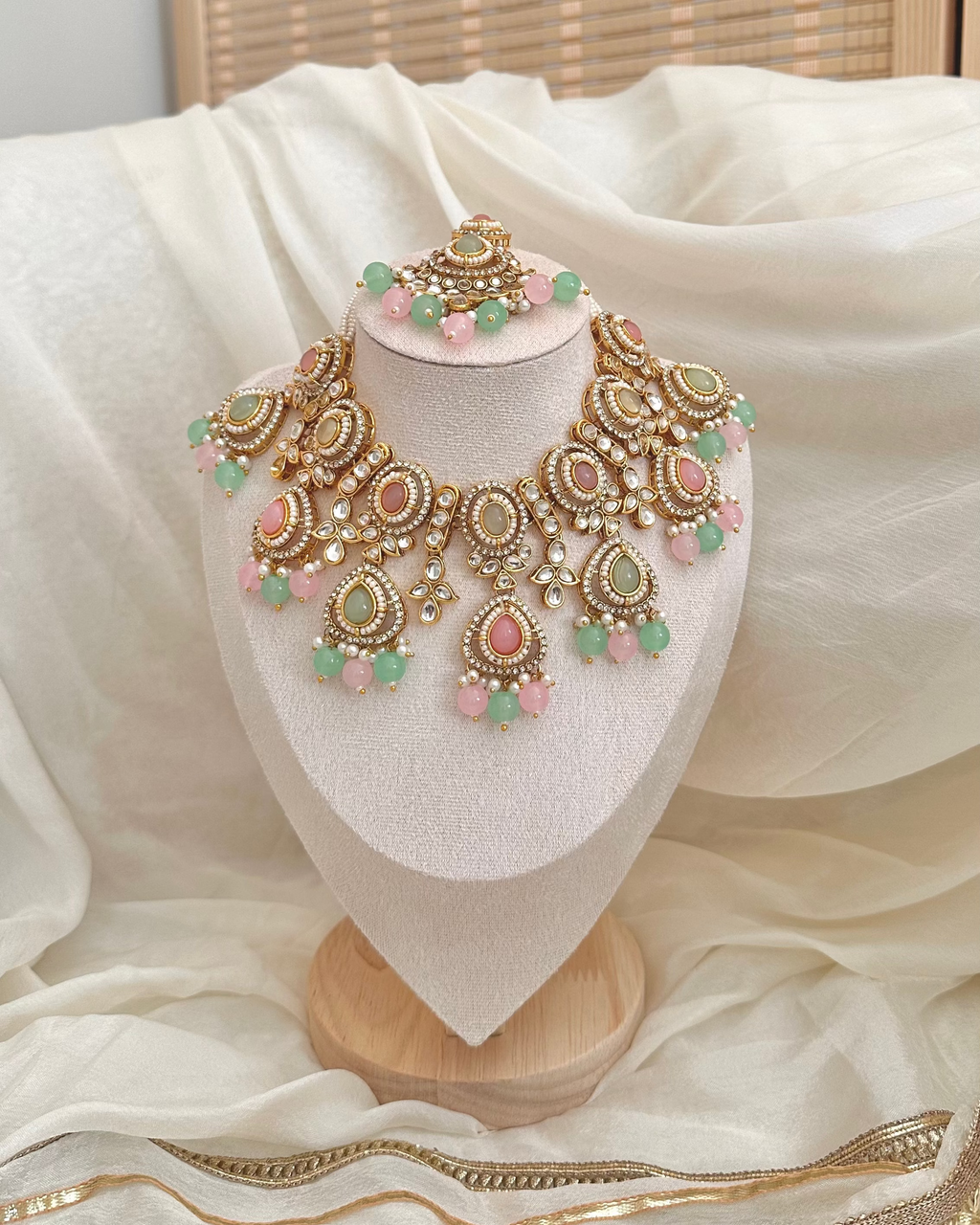 Aaliyah Necklace Set | Pink & Mint