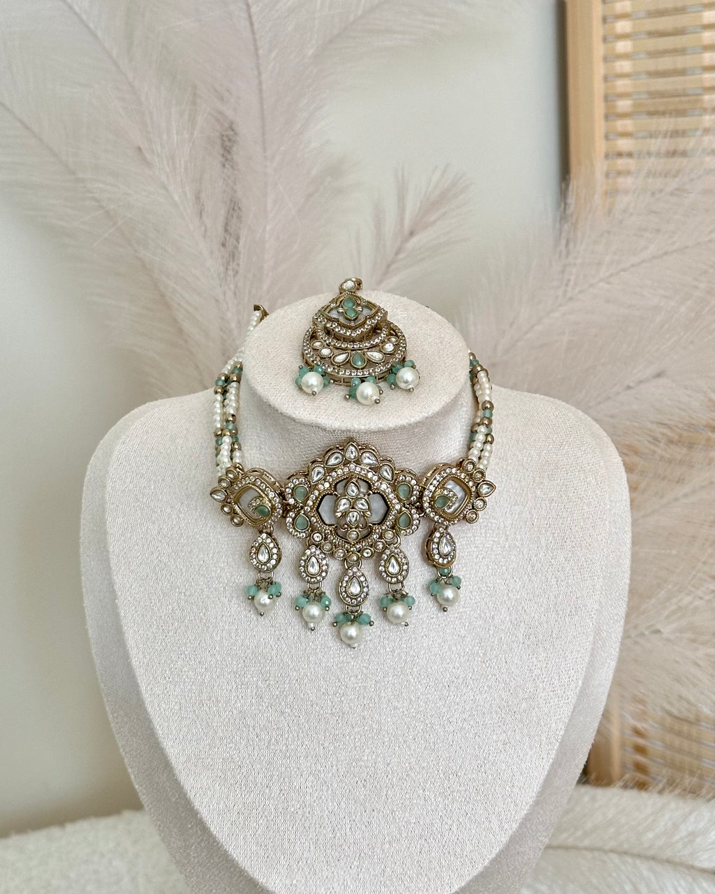 Ankita Choker Set | Mint Green