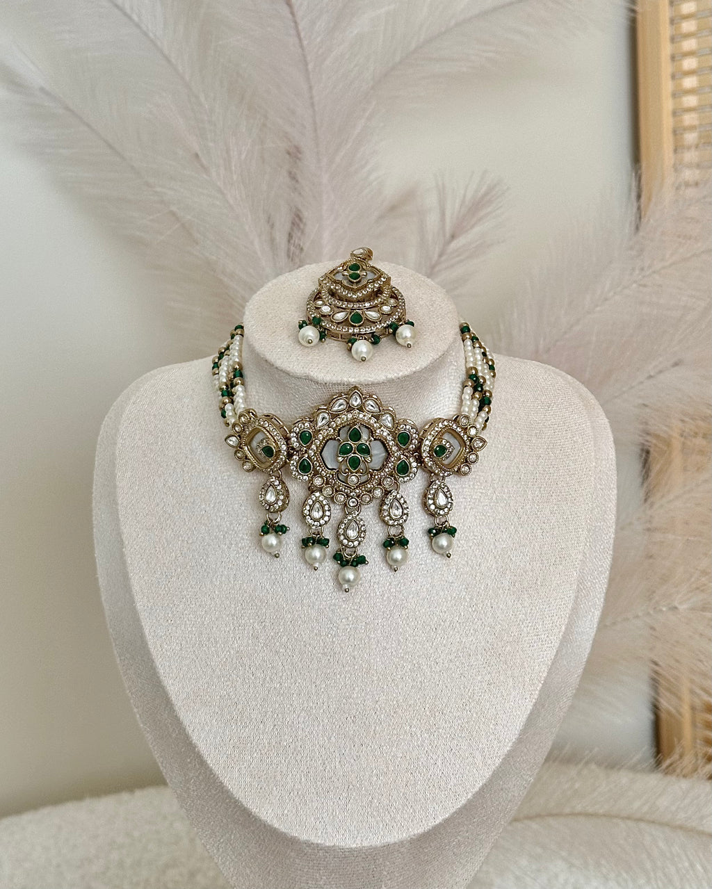Ankita Choker Set | Bottle Green