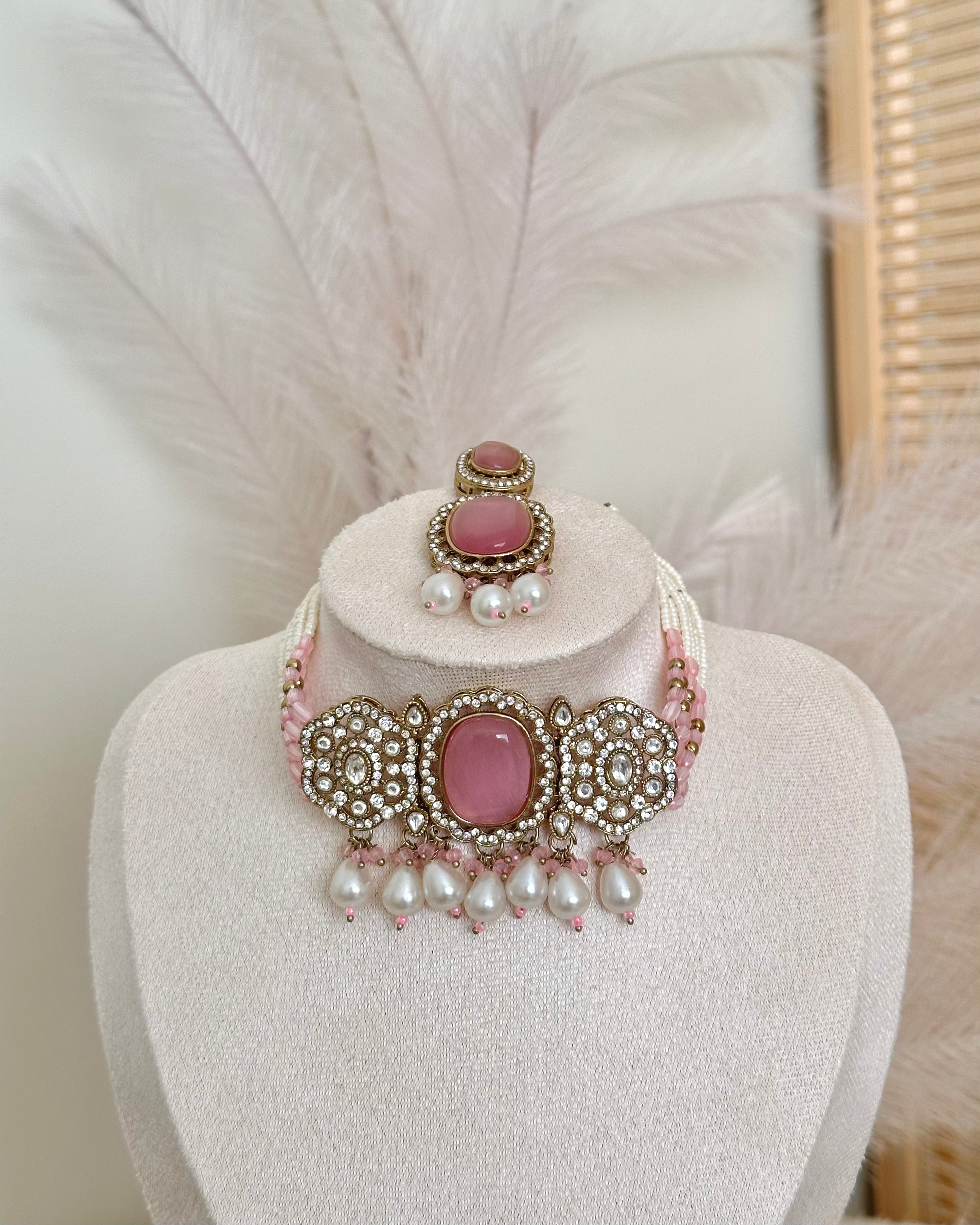 Seraya Choker Set | Baby Pink