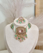 Aira Choker Set | Baby Pink & Mint Green