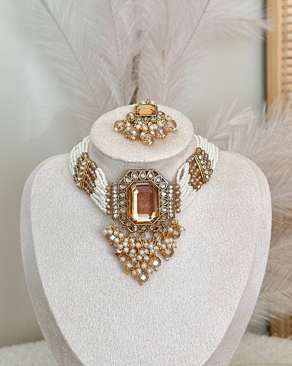 Afreen Choker Set | Gold