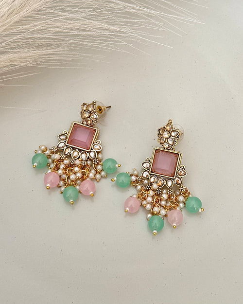 Afreen Choker Set | Baby Pink & Mint Green