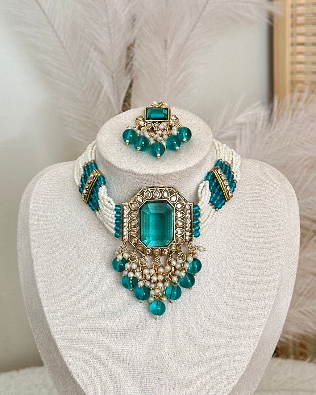 Afreen Choker Set | Blue
