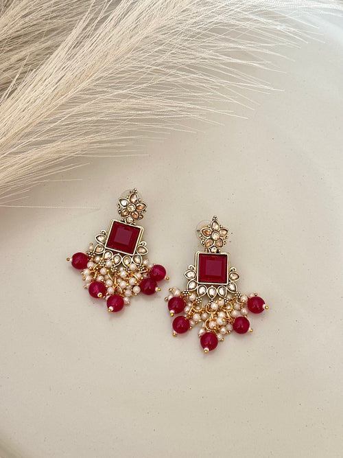 Afreen Choker Set | Maroon