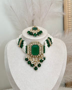 Afreen Choker Set | Emerald Green