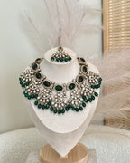 Aafreen Necklace Set | Emerald Green
