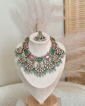 Aafreen Necklace Set | Baby Pink & Mint Green