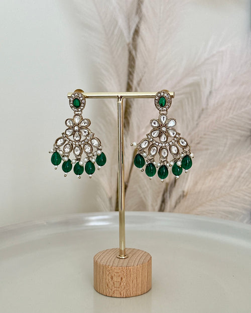 Aafreen Necklace Set | Emerald Green