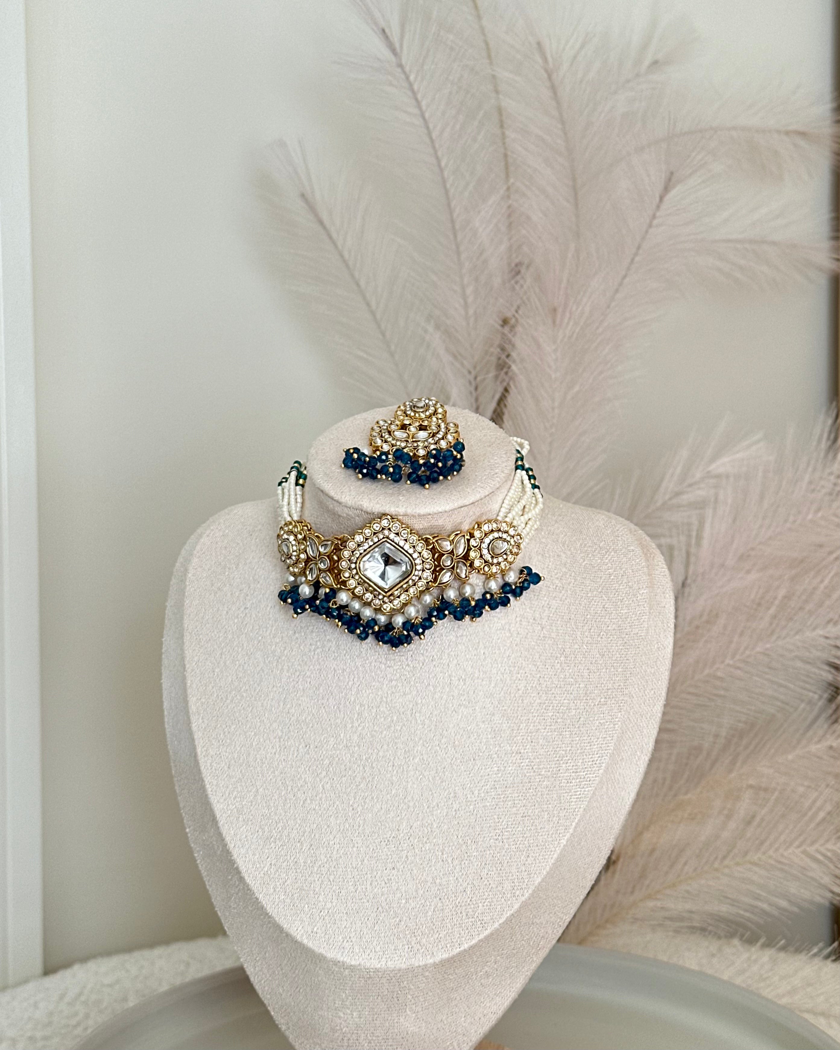 Aman Choker Set | Navy