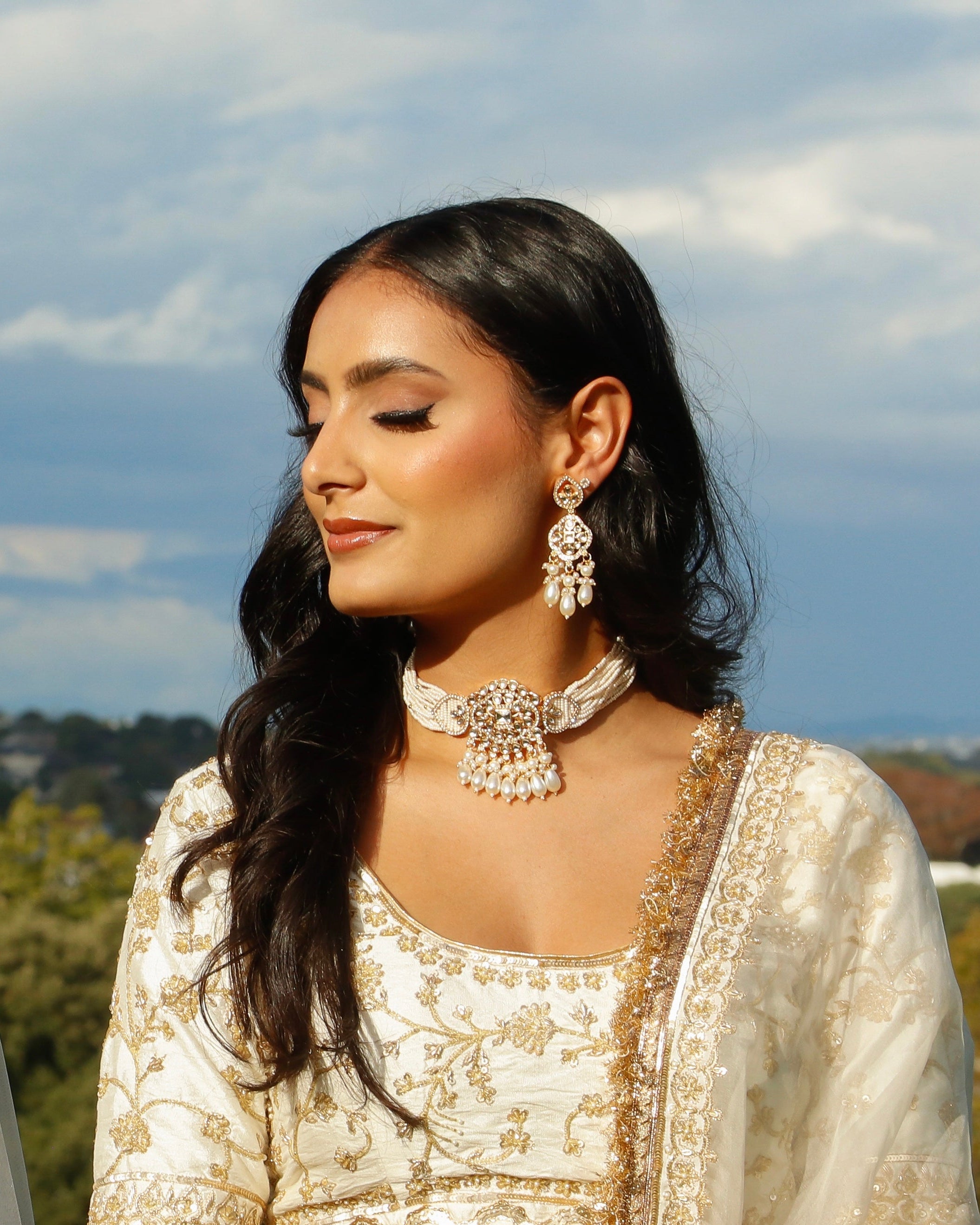 Sifat Choker Set | White