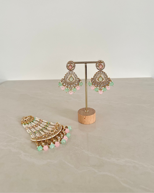 Aaliyah Necklace Set | Pink & Mint