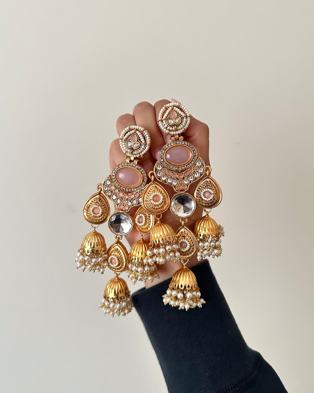 Sania Earrings | Baby Pink