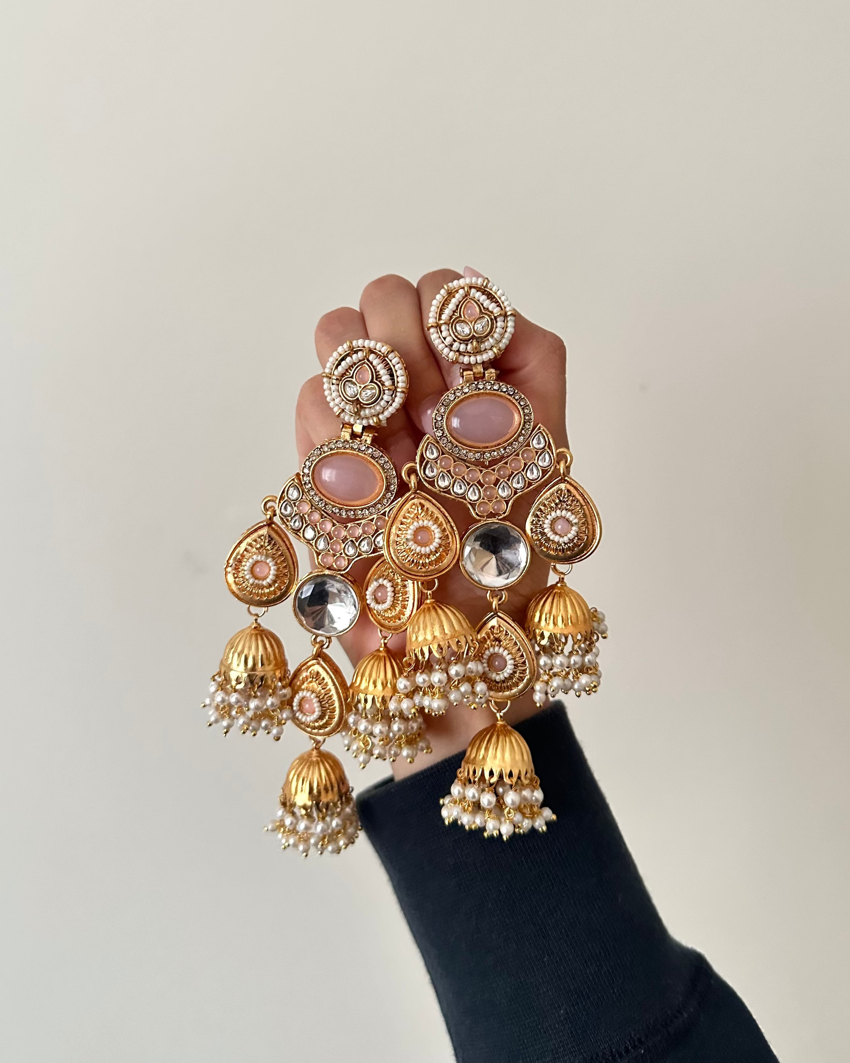 Sania Earrings | Baby Pink